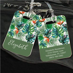 Personalized Tropical Plants Luggage Tag