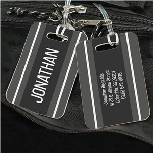 Personalized Black Stripes Luggage Tag