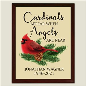 Personalized Cardinals Appear When Angels Are Near Plaque