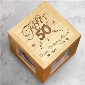 Engraved Birthday Photo Cube