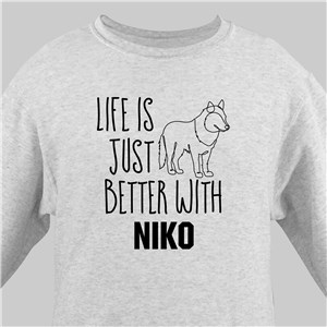 Personalized Line Drawing Pet Life is just better Sweatshirt ASH