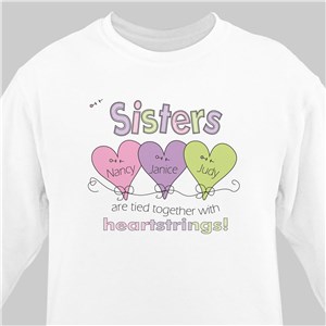 Heart Strings Personalized Sisters Sweatshirt