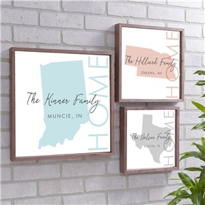 Personalized Home State Framed Wall Sign