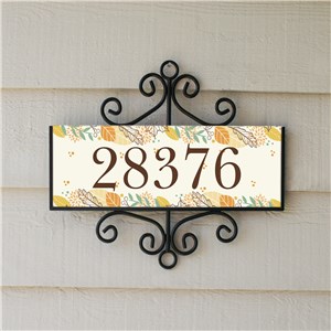 Personalized Fall Leaves Address Sign