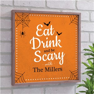 Personalized Eat Drink And Be Scary Wood Wall Decor