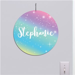 Personalized Rainbow Round Wall Sign
