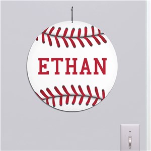 Personalized Baseball Round Wall Sign