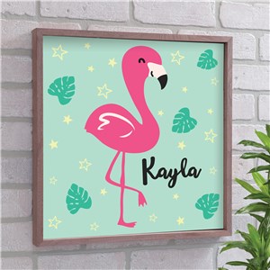 Personalized Flamingo Framed Wall Decor