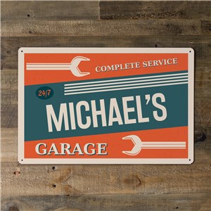 Personalized Garage 12x18 Metal Sign