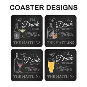 Personalized I'll Drink To That Coasters