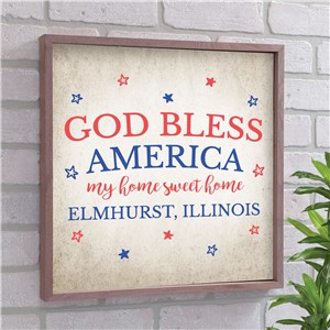 Personalized God Bless America Wall Decor