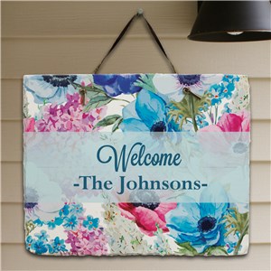 Personalized Floral Spring Garden Slate