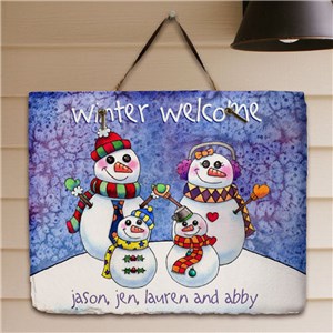 Personalized Snowman Family Plaque