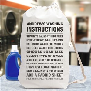 Personalized Washing Instructions Laundry Bag