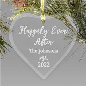 Personalized Happily Ever After Heart Ornament
