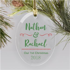 Personalized Our 1st Christmas Glass Ornament