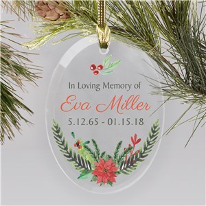 Personalized In Memory Of Glass Ornament