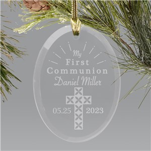 Engraved First Communion Cross Ornament