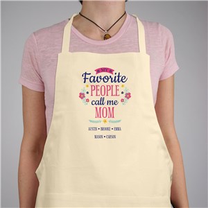 Personalized My Favorite People Call Me Floral Natural Apron