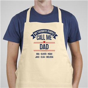 Personalized My Favorite People Call Me Banner Natural Apron