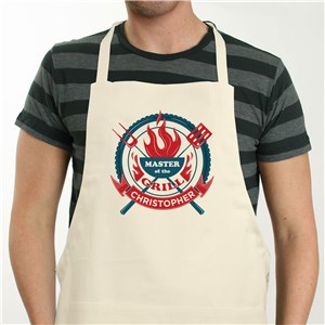 Personalized Master of the Grill Natural Apron