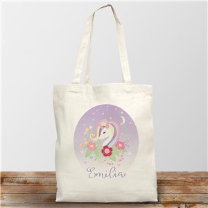 Personalized Unicorn Tote Bag