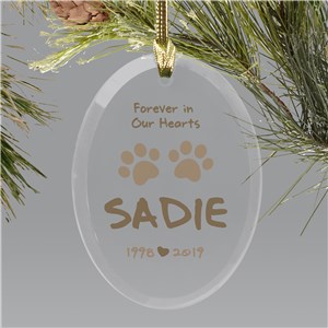 Forever in Our Heart Glass Ornament