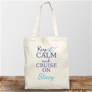 Personalized Keep Calm and Cruise On Tote Bag