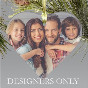 Personalized Photo Heart Glass Ornament DESIGNERS ONLY