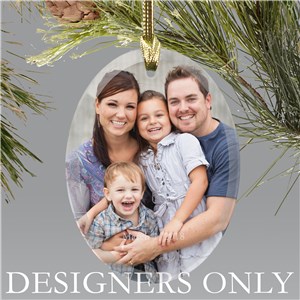 Personalized Photo Oval Glass Ornament DESIGNERS ONLY