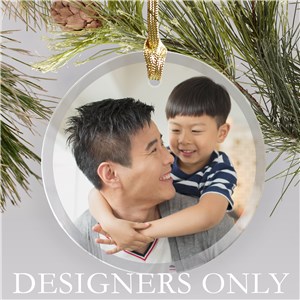 Personalized Photo Round Glass Ornament DESIGNERS ONLY