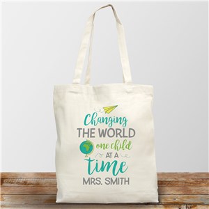 Personalized Changing The World Tote Bag