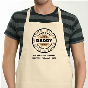 Personalized Head Chef Natural Apron