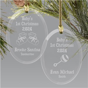 Baby's First Christmas Ornament | Glass Oval Ornament