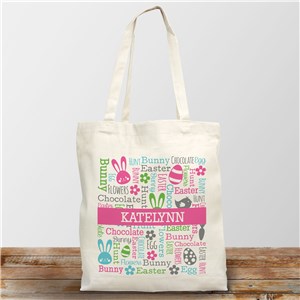 Personalized Easter Static Word Art Tote Bag