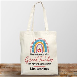 Personalized Rainbow school supplies Natural Canvas Tote Bag