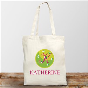 Personalized Pickleball with Initial & Name Tote Bag