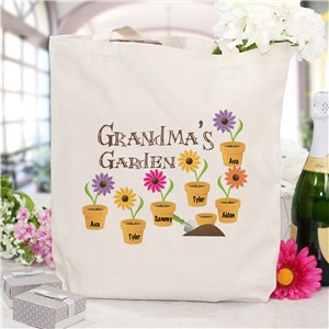 Personalized Grandma's Garden Tote Bag