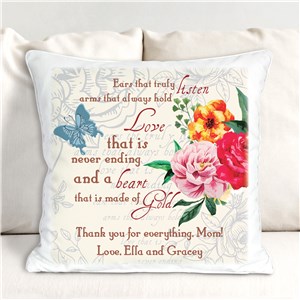 Personalized Mother's Throw Pillow