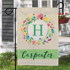 Personalized Colorful Floral Garden Flag