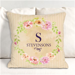 Personalized Floral Spring Throw Pillow