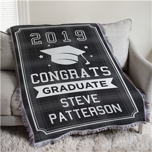Personalized Congrats Graduate Flannel Tapestry