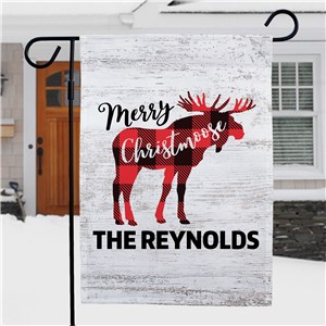 Personalized Merry Christmoose Garden Flag