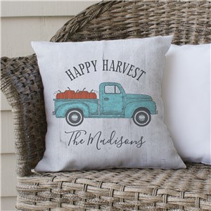 Personalized Happy Harvest Throw Pillow