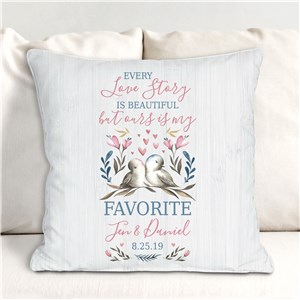 Personalized Every Love Story Is Beautiful Throw Pillow