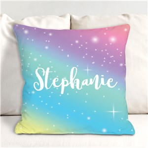 Personalized Rainbow Throw Pillow
