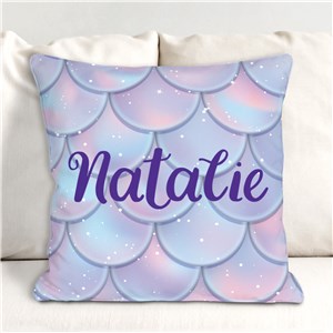 Personalized Mermaid Scales Throw Pillow