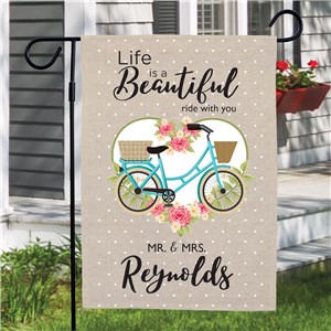 Personalized Life is a Beautiful Ride Garden Flag