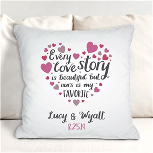 Personalized Every Love Story Throw Pillow