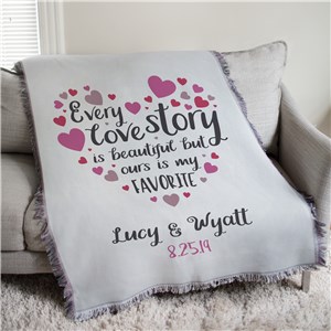 Personalized Every Love Story Afghan Throw